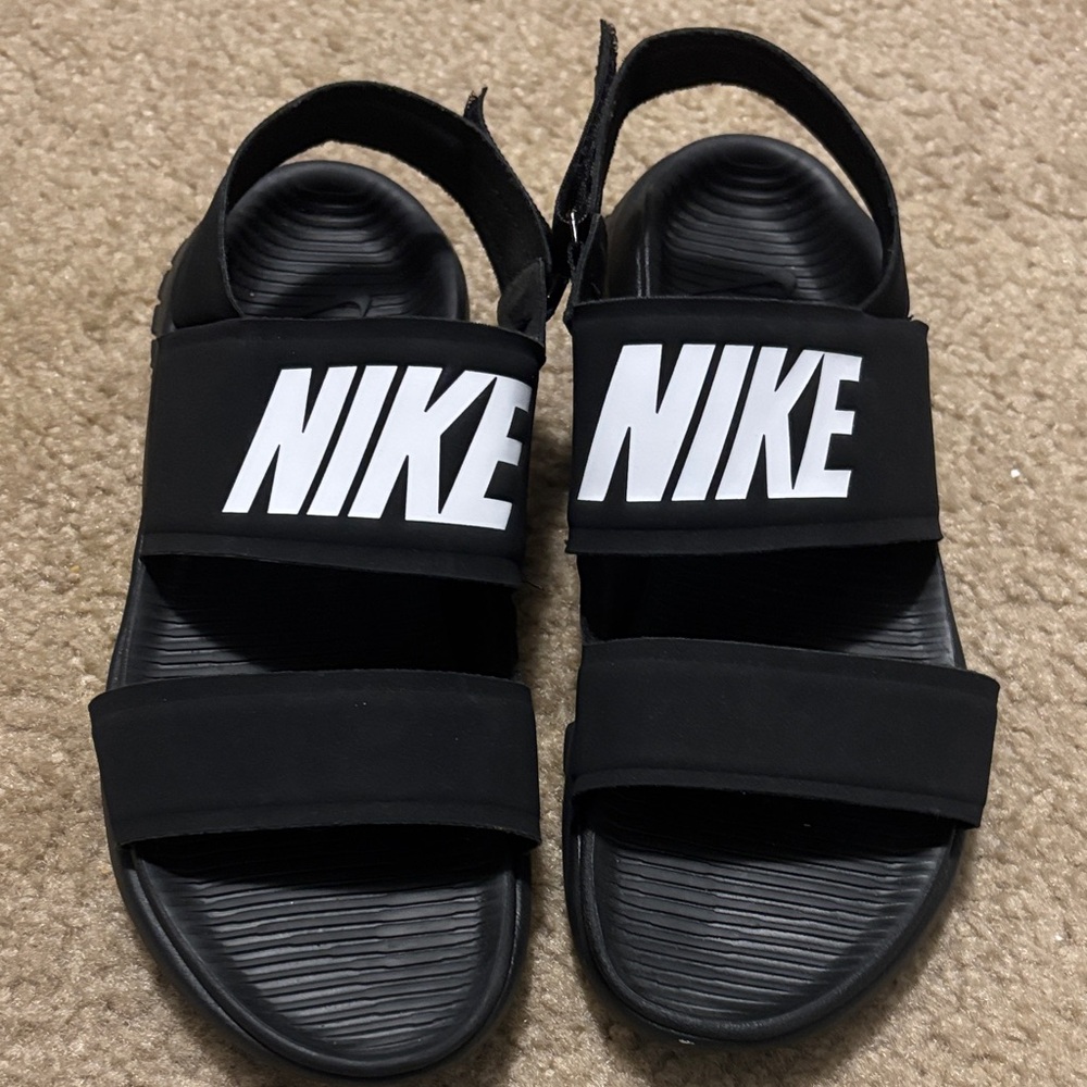 Nike Black Slides with White Logo
